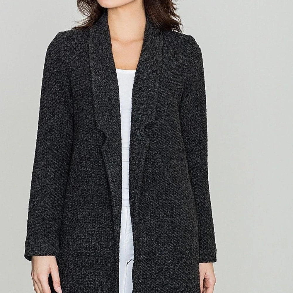 Midi Collarless Wool Blend Coat