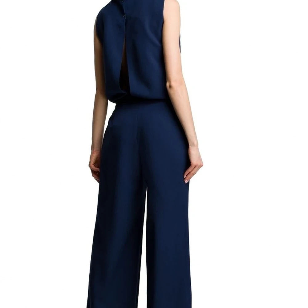 Women's Elegant Pant Suit with Slit Back