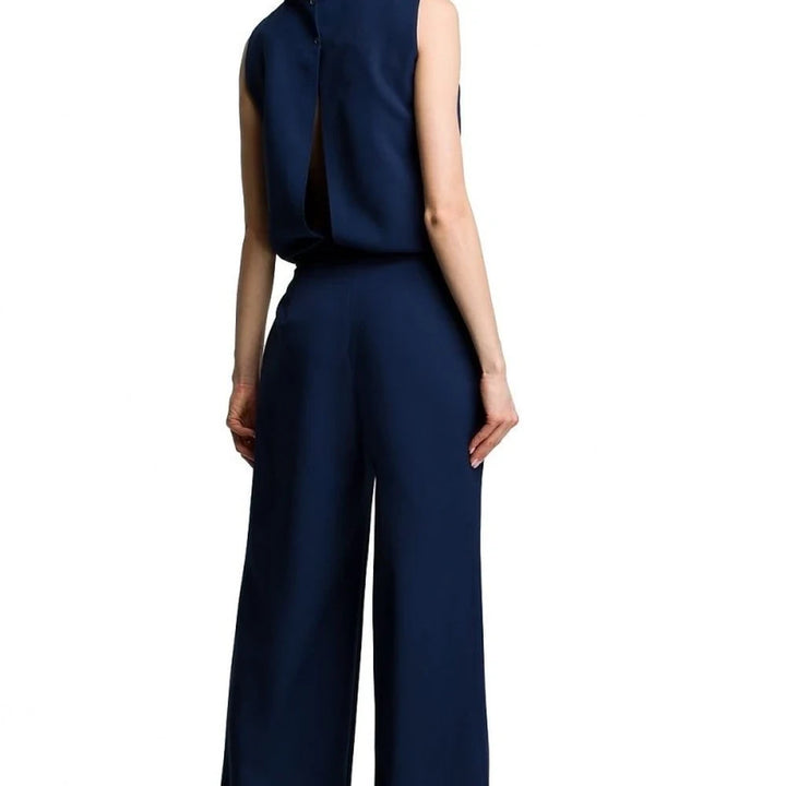 Women's Elegant Pant Suit with Slit Back