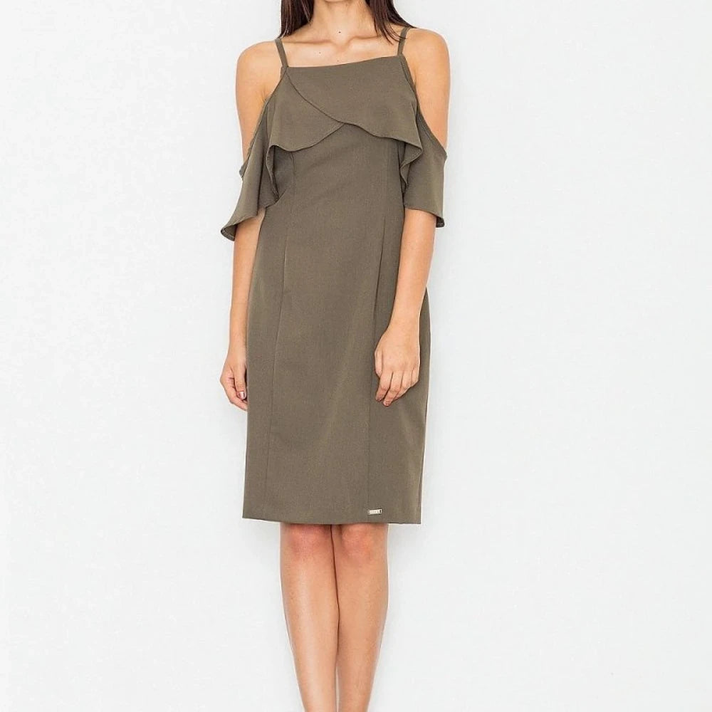 Chic Knit Dress with Frill Detail