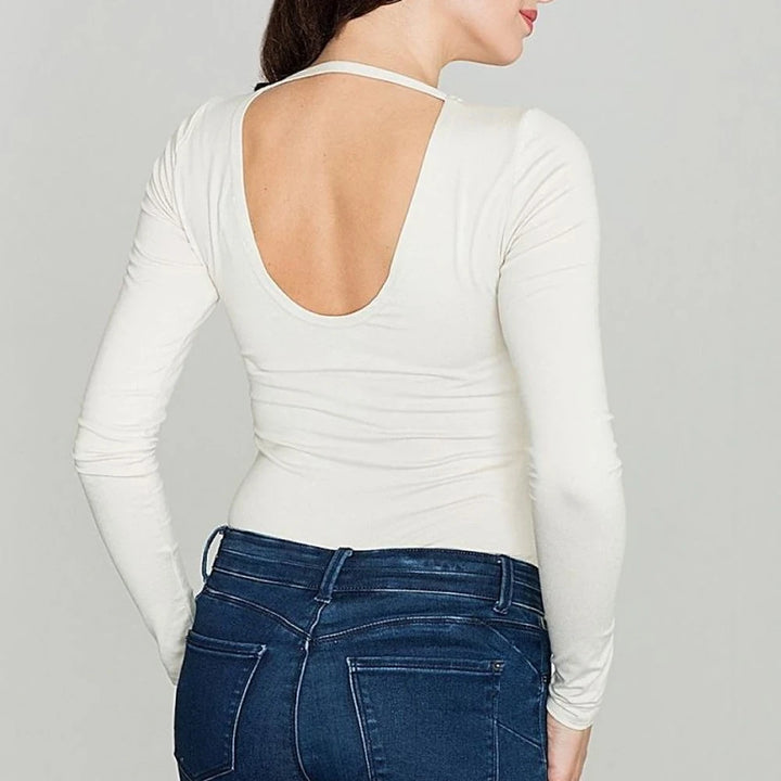 Women's Long Sleeve Bodysuit with Tulle