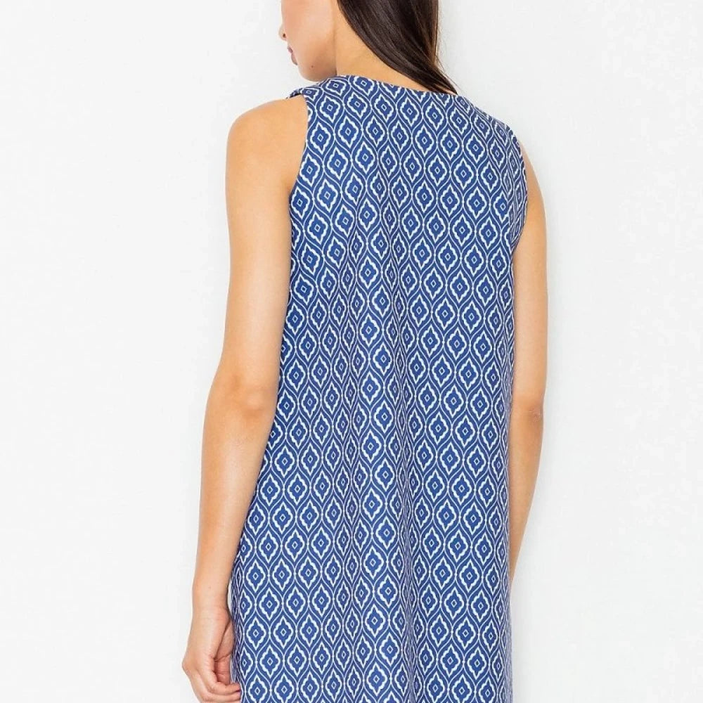 Simple Sleeveless Flared Dress for Daywear
