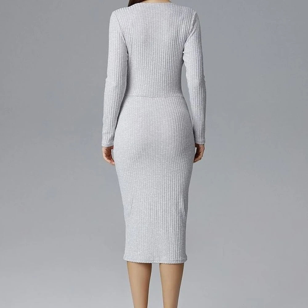 Fitted Long Sleeve Cocktail Dress