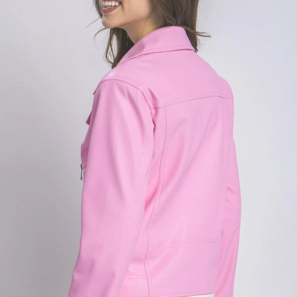 Collared Neck Zip Up Jacket