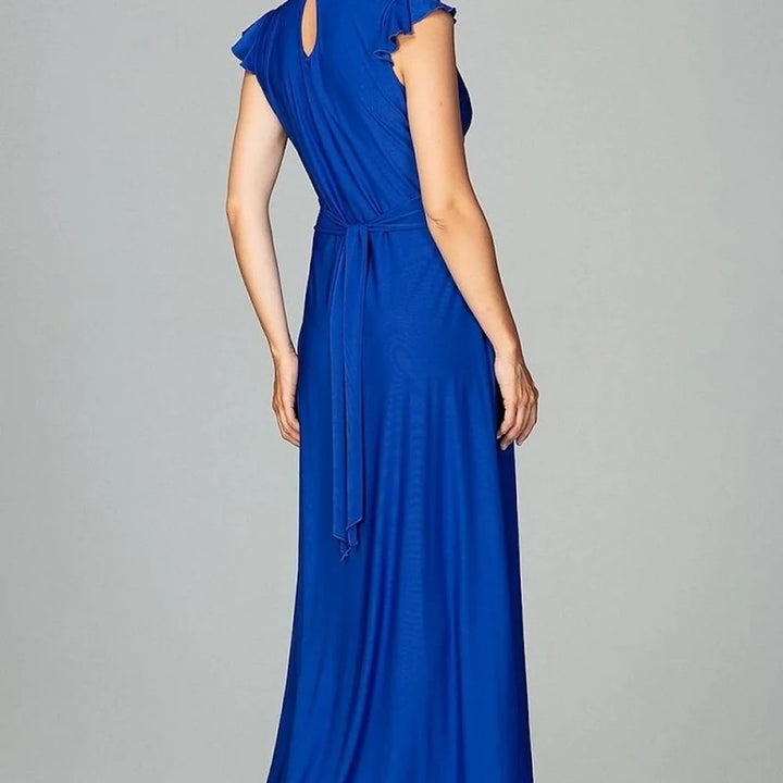 Maxi Cocktail Dress with Frills