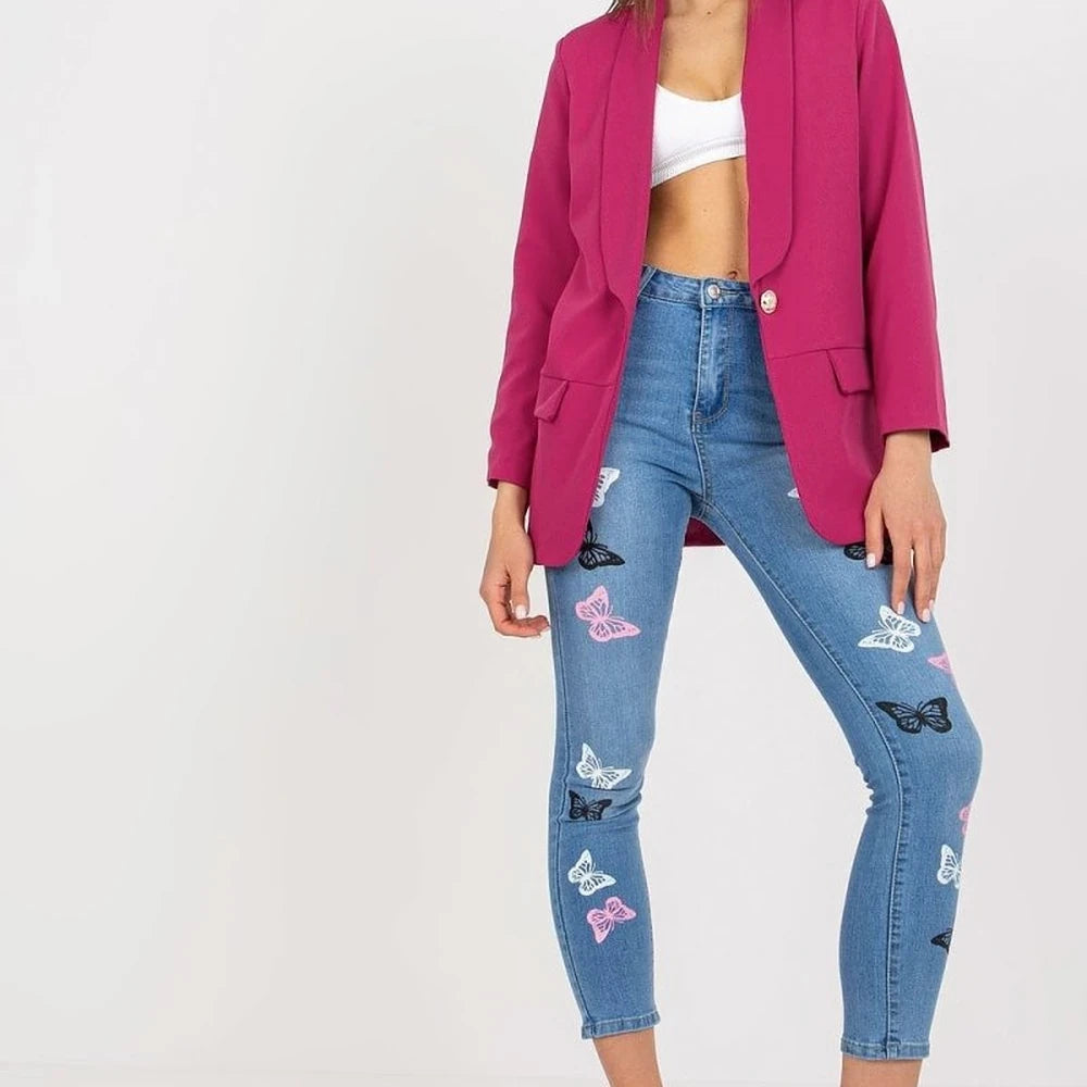 Classic Button-Front Lined Blazer