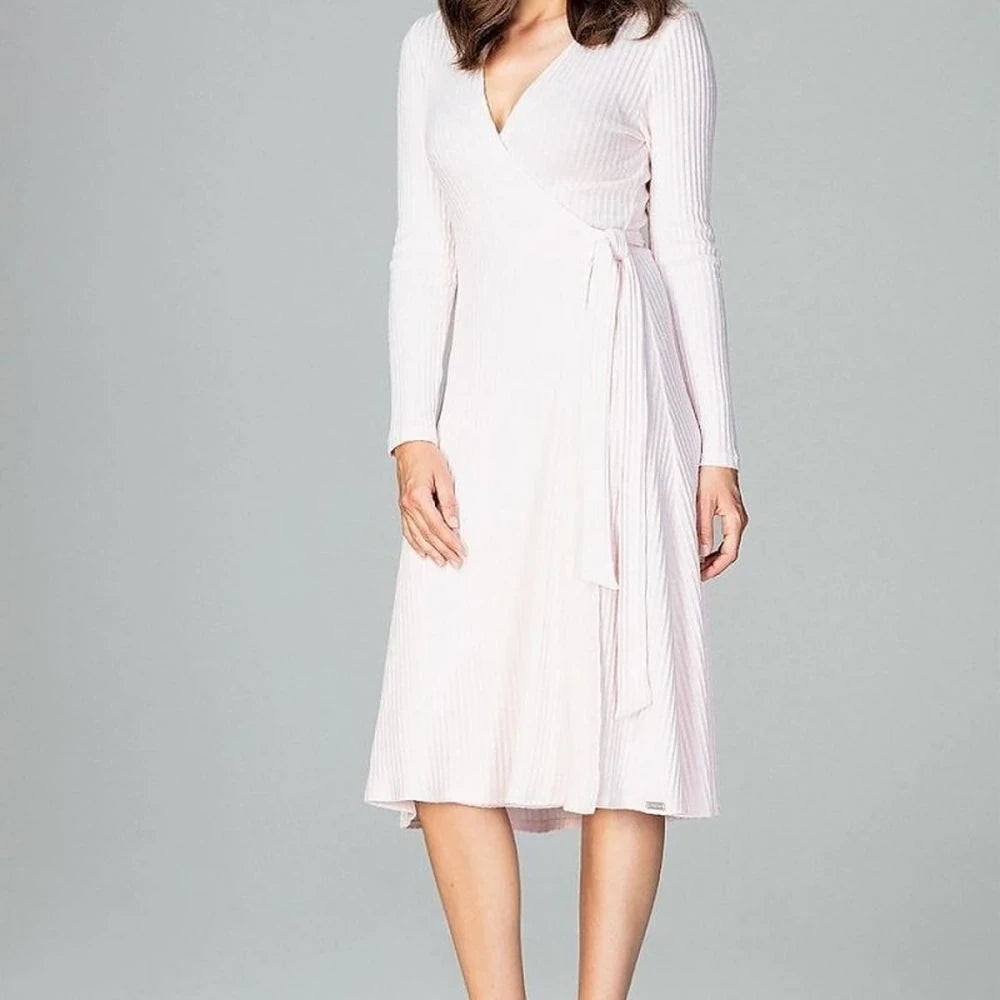 Knit Long Sleeve Knee-Length Day Dress