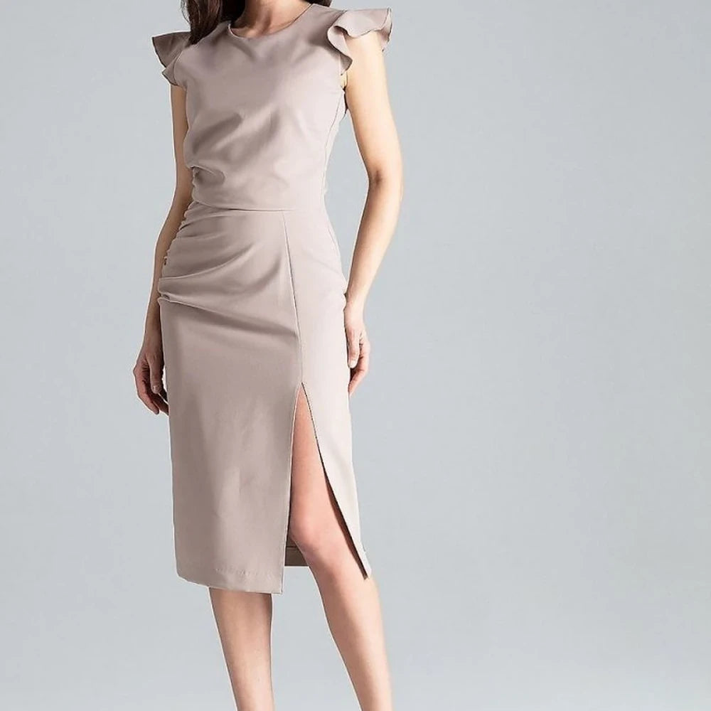Knee-Length Cocktail Dress with Slit