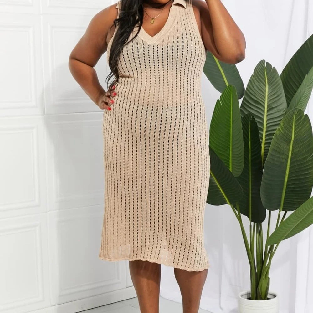 Women's Openwork Johnny Collar Cover-Up