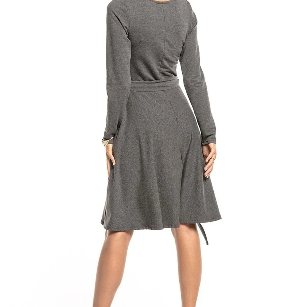 Flared Sweetheart Neck Day Dress with Pockets