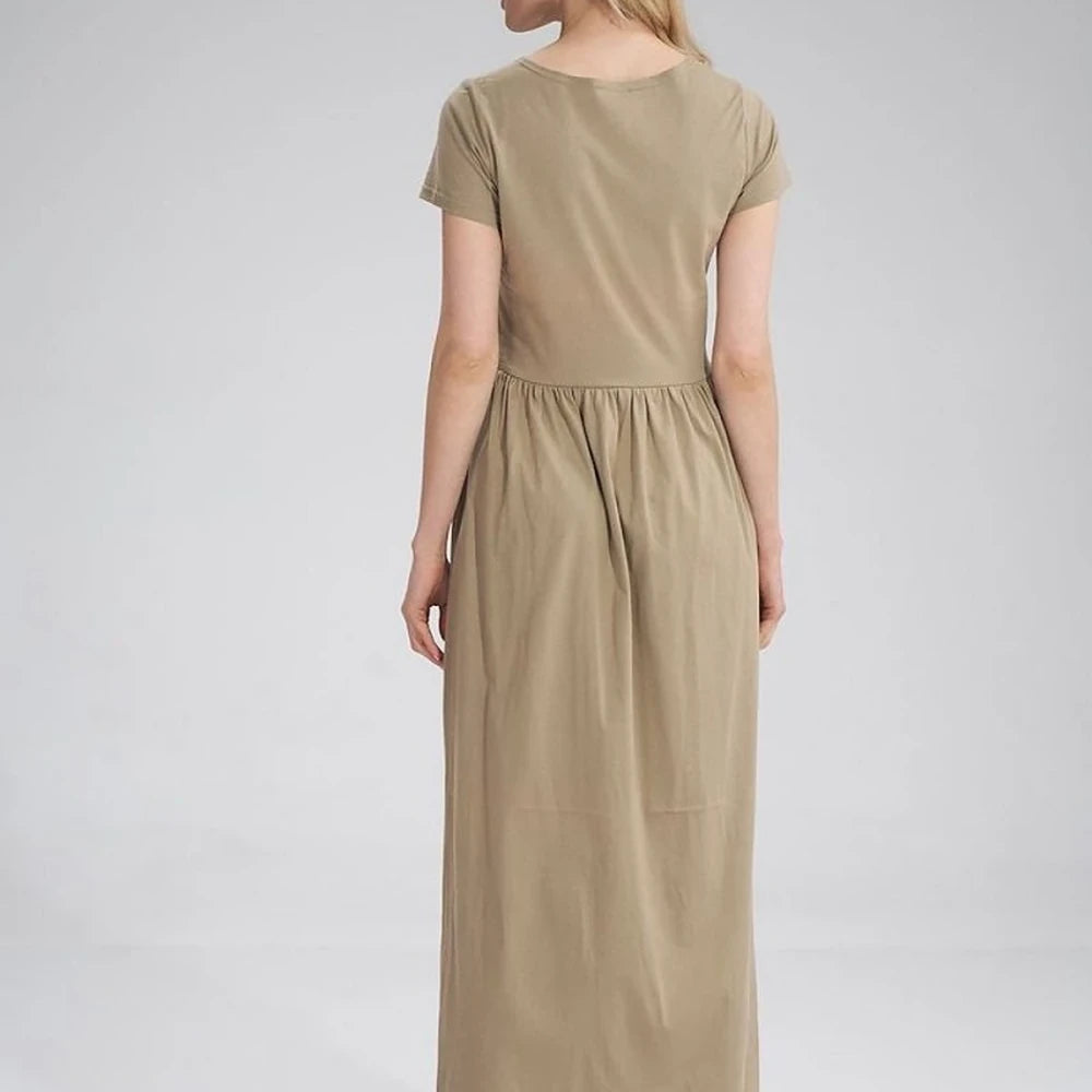 Summer Cotton Maxi Dress with Slit
