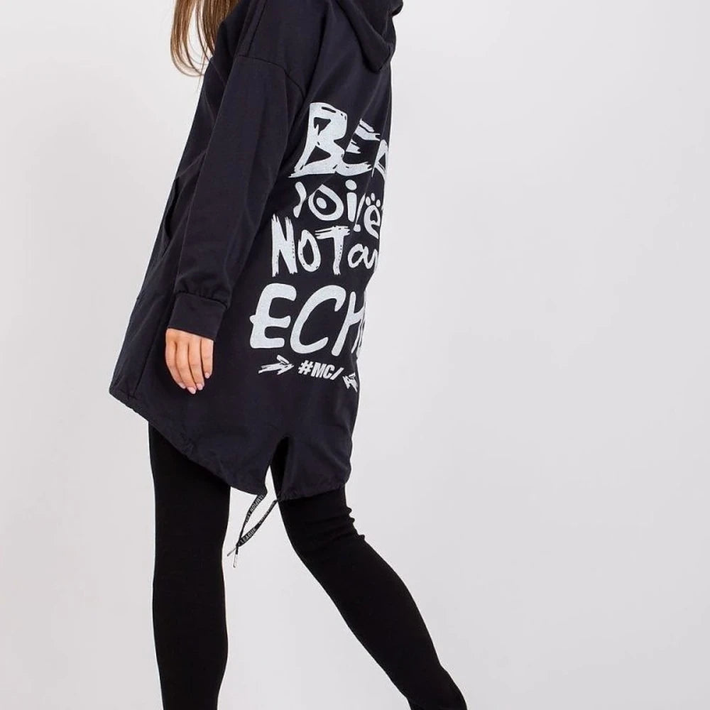 Extended Cut Hooded Sweatshirt with Kangaroo Pocket