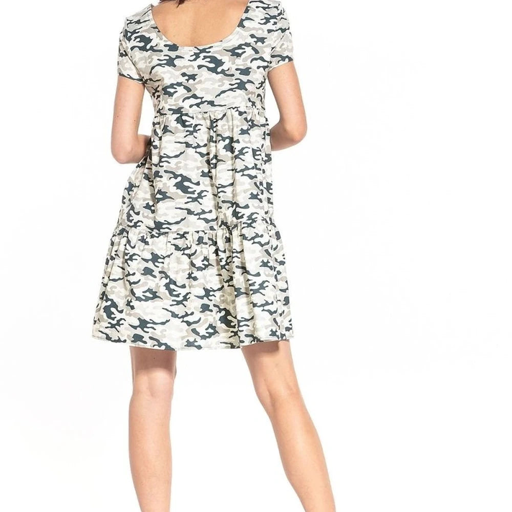 Floral Mini Dress with Boat Neck