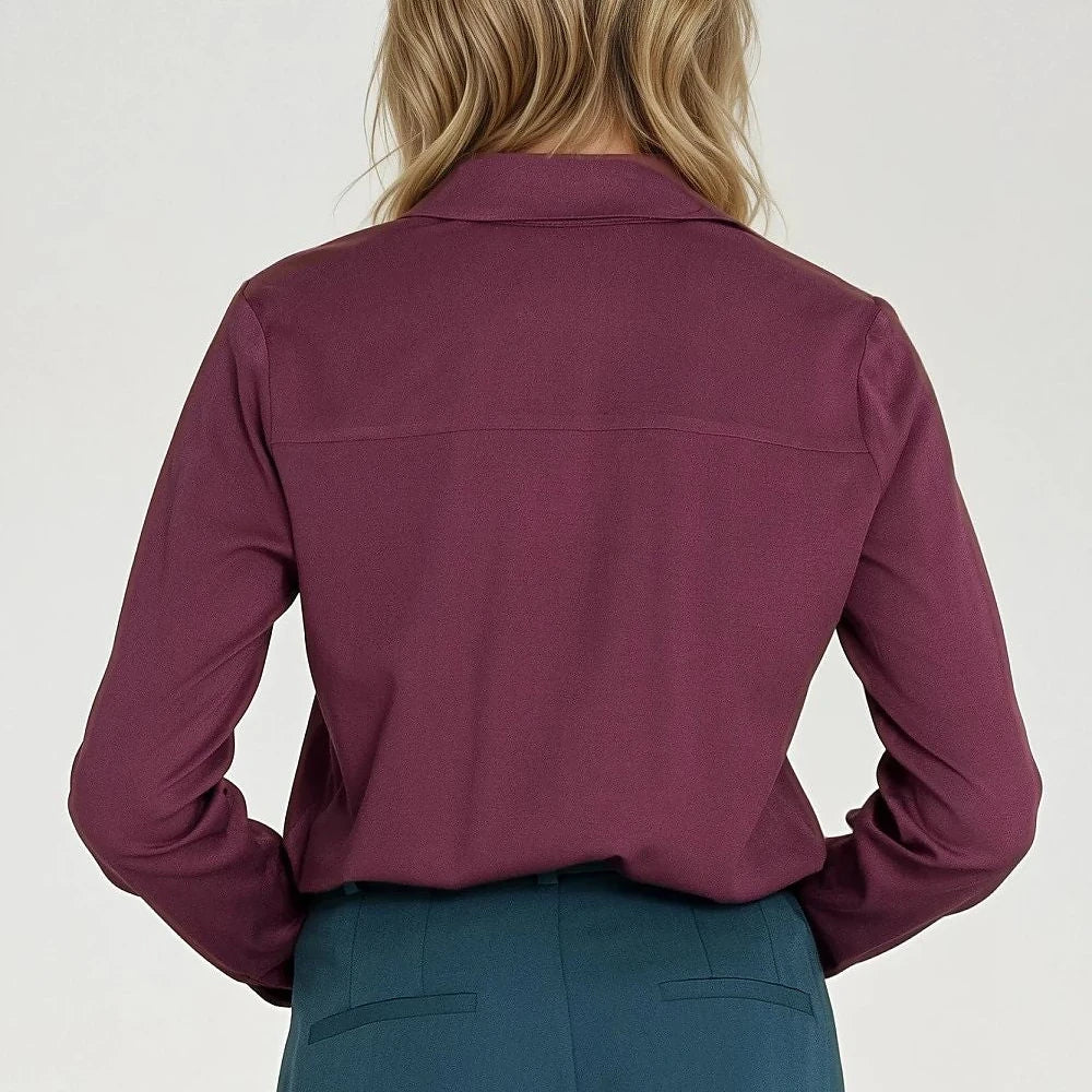 Viscose Long Sleeve Shirt with Collar