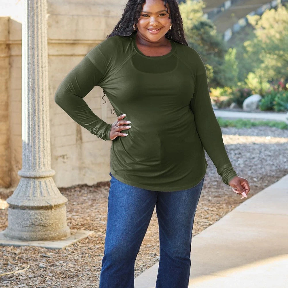 Women's Round Neck Long Sleeve Tee