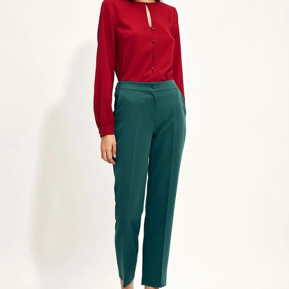 Women's Long Sleeve Shirt with Button Neckline