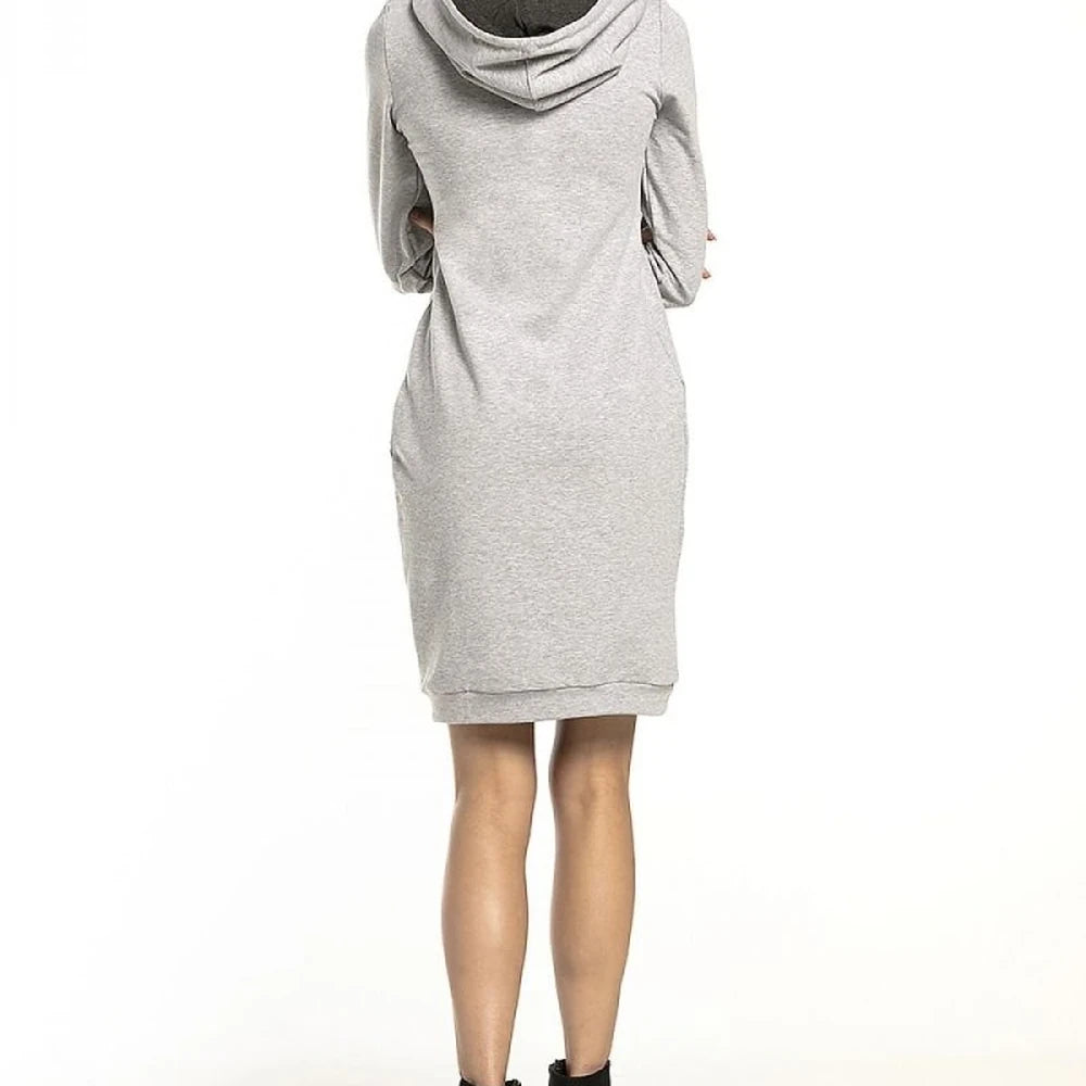 Hooded Sweatshirt Dress with Pockets