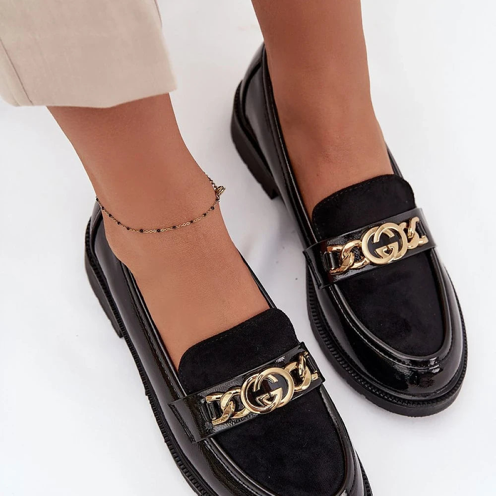 Women's Black Eco-Leather Loafers