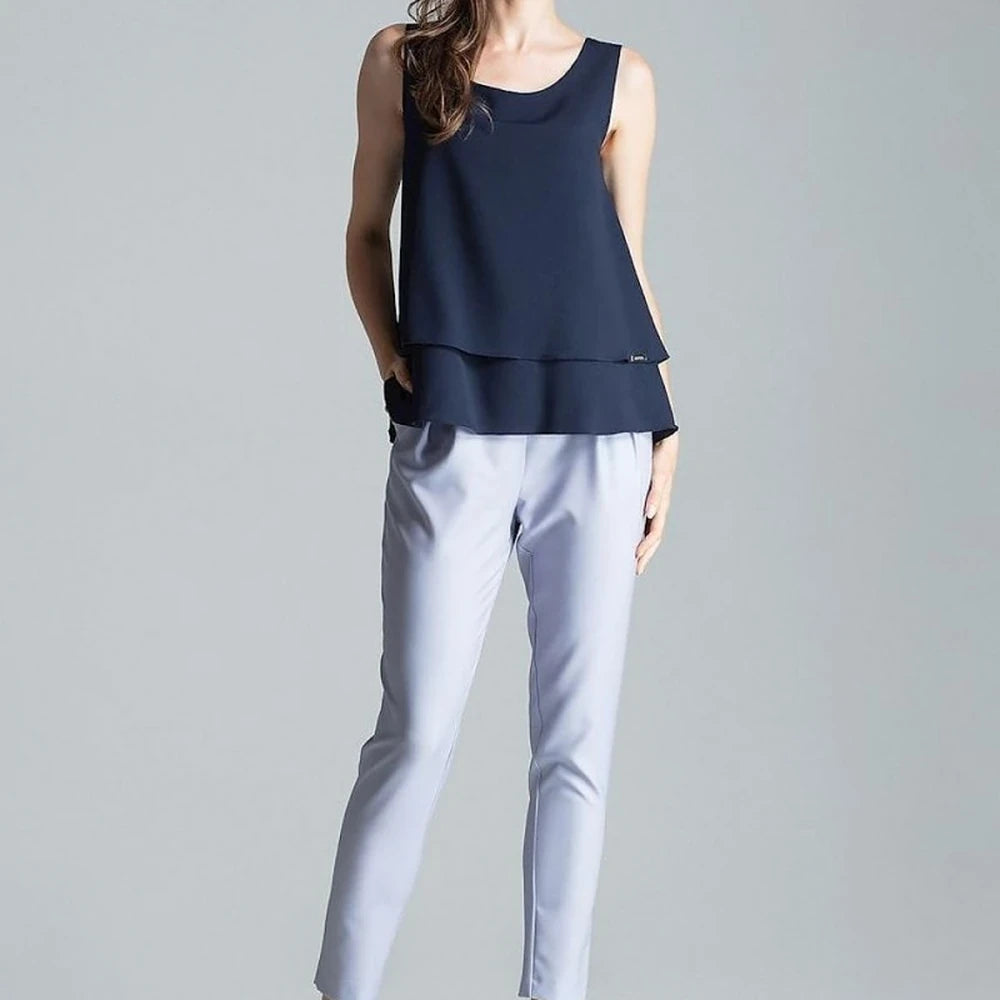 Sleeveless Flared Layer Top