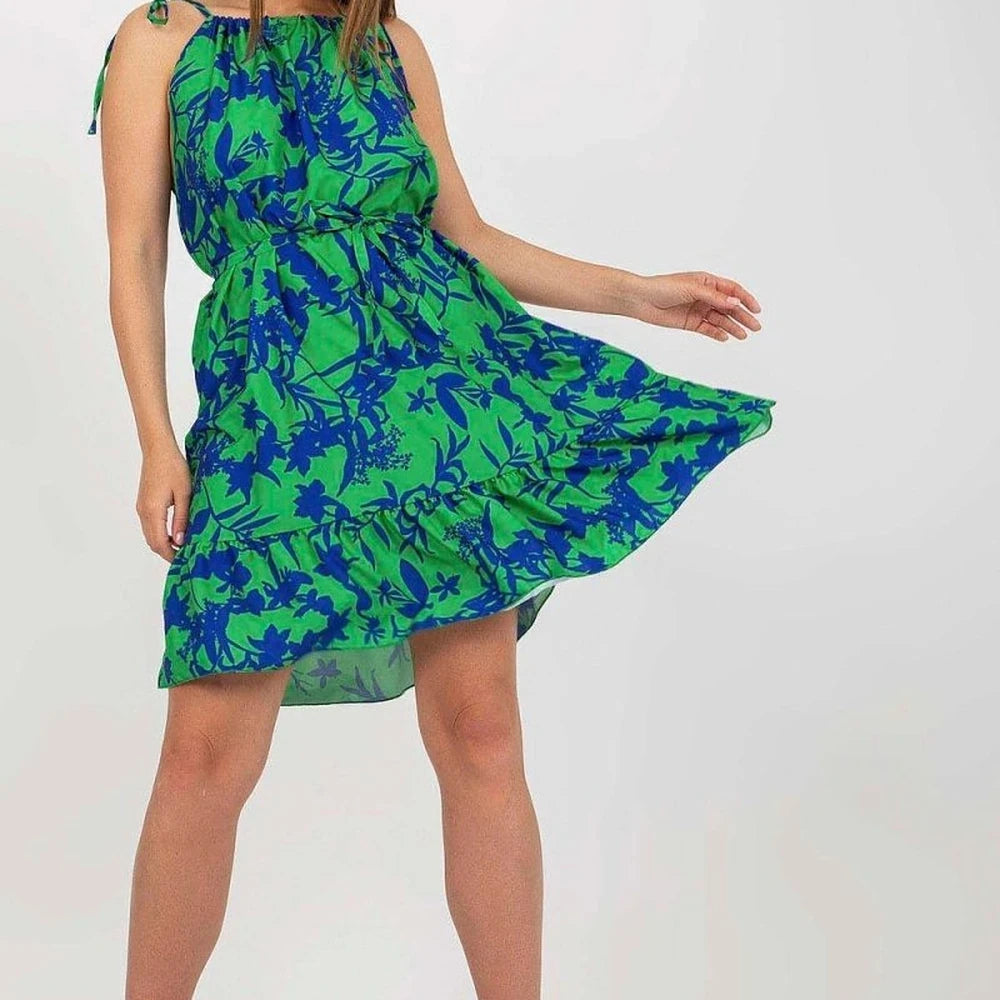 Summer Print Dress with Tied Straps