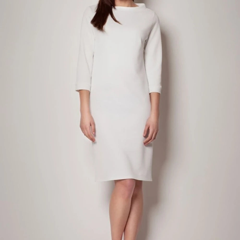 Boat Neck Stand Collar Day Dress