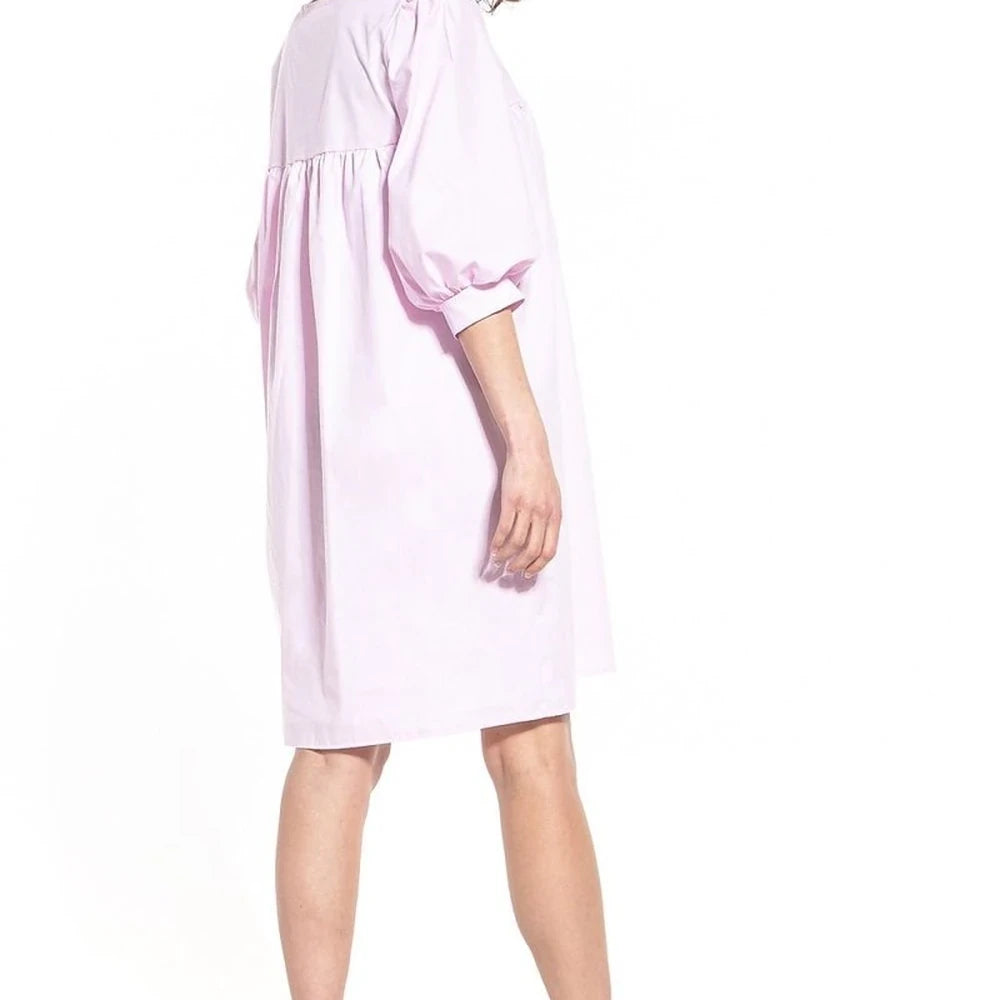 Cotton Midi Dress with Buffet Sleeves