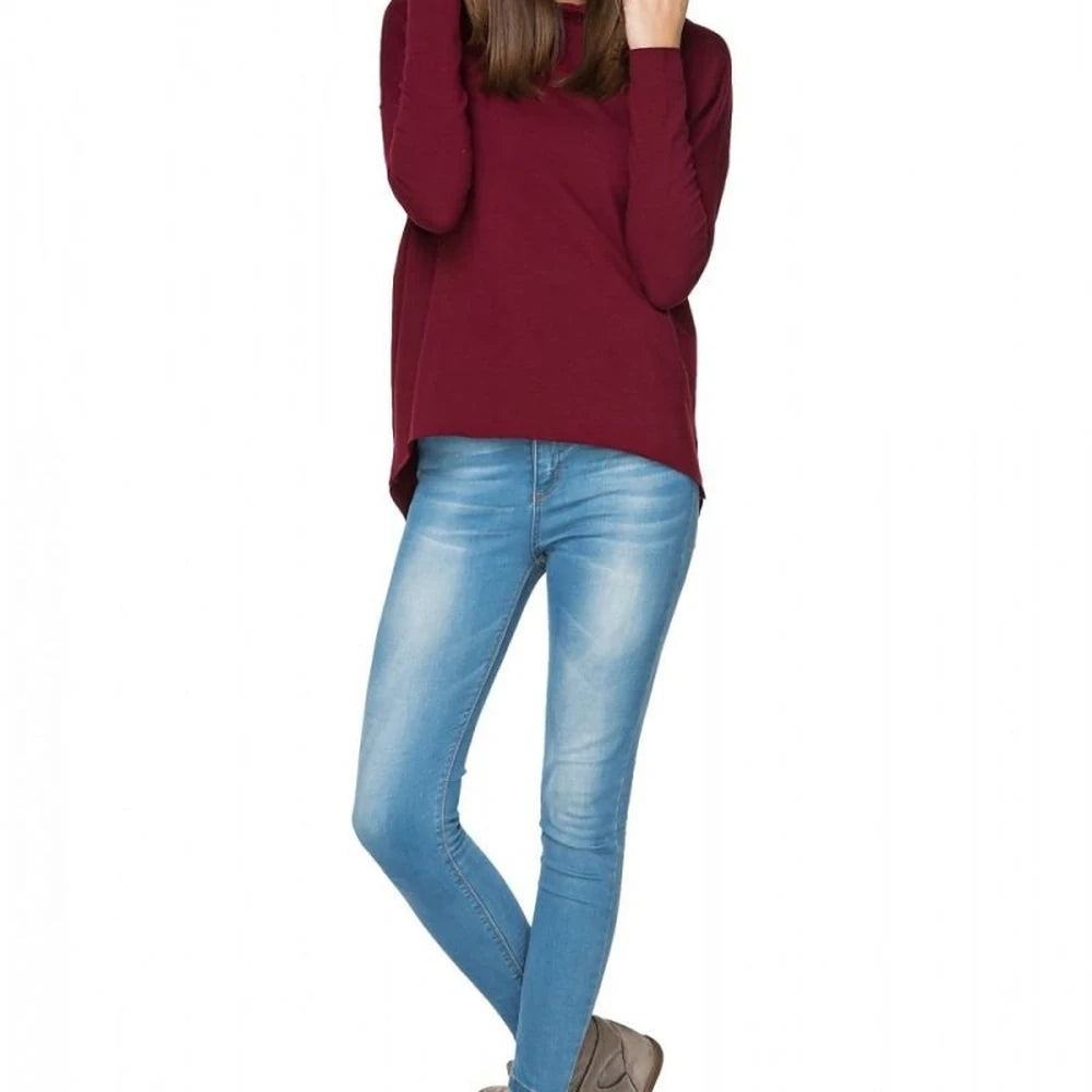 Knit Hooded Sweatshirt with Raw Edges