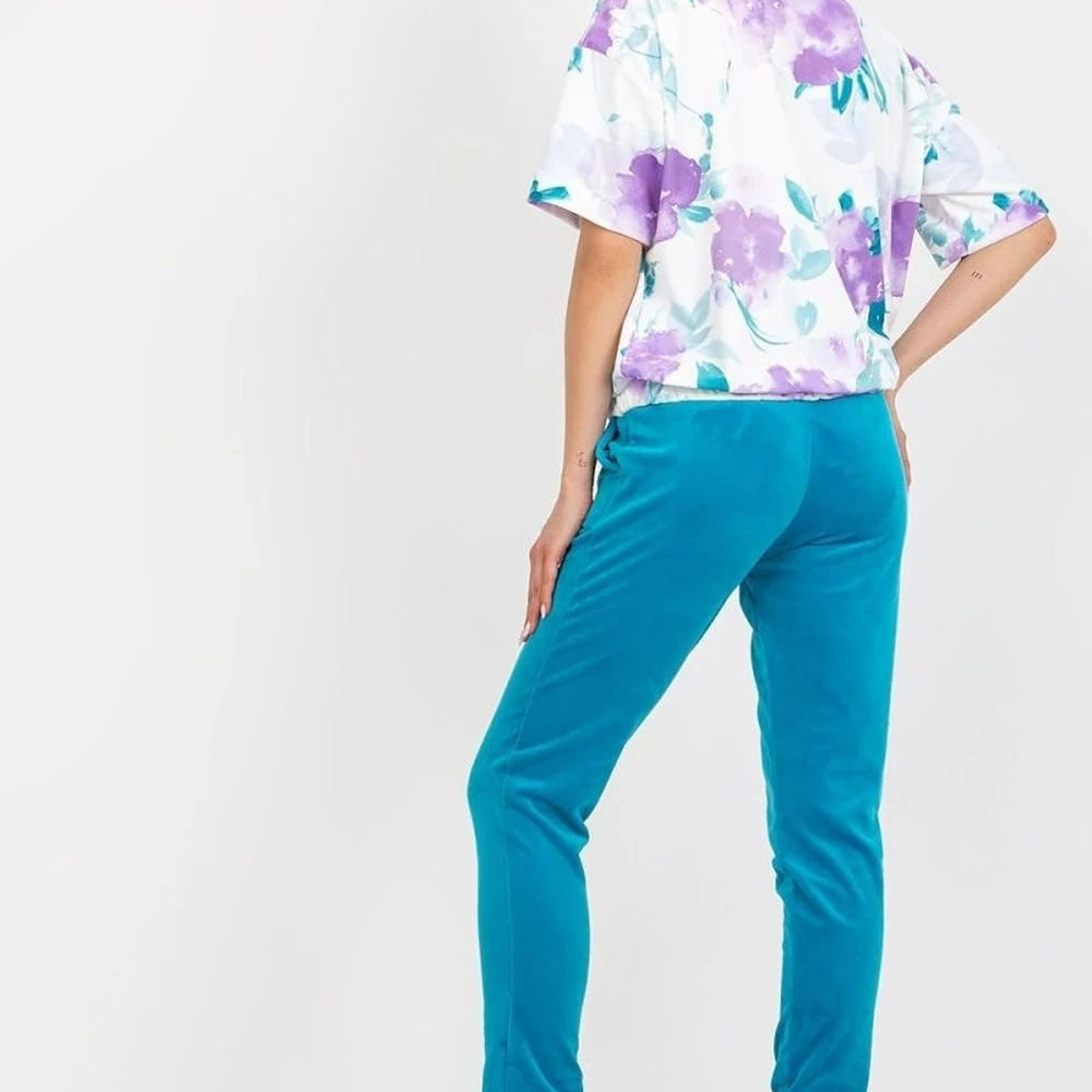 Velour Blouse and Pants Set