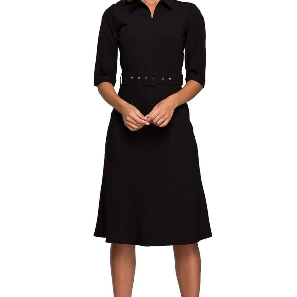 Classic Day Dress with Belt