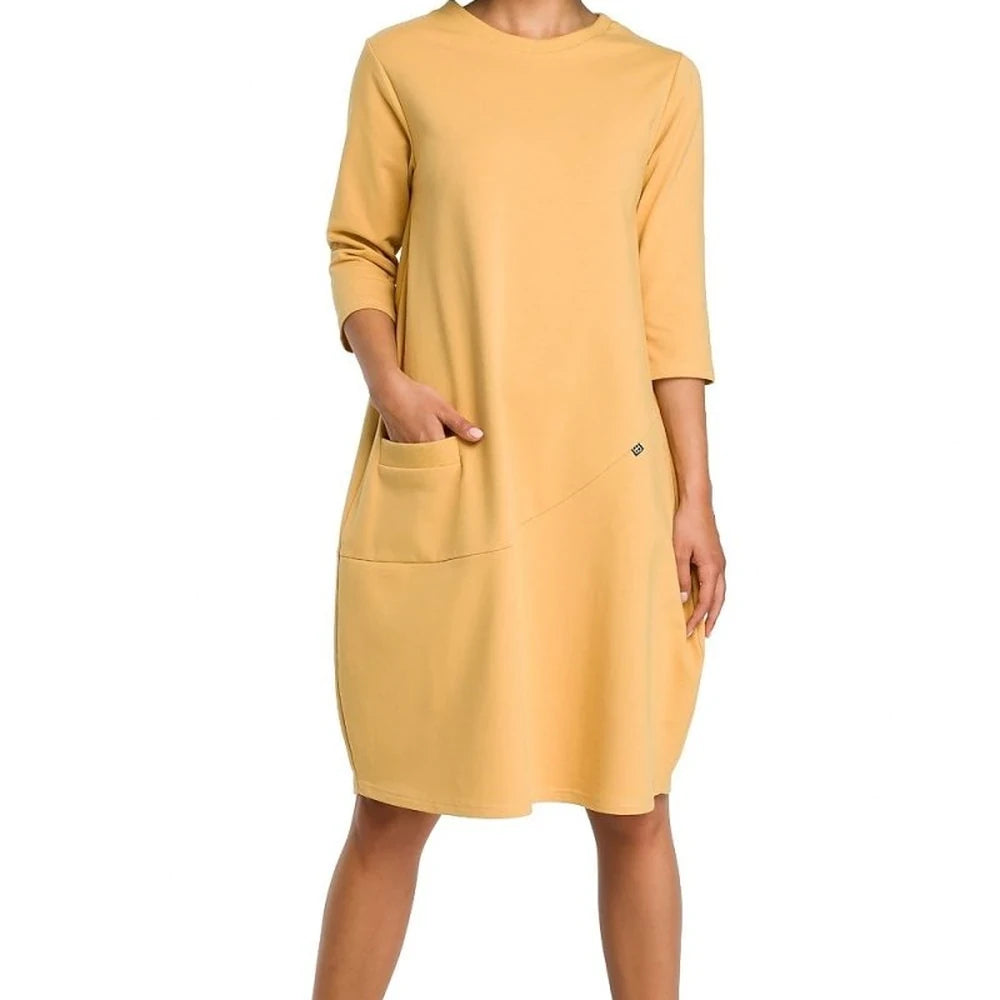 Comfortable Knit Day Dress with Pockets