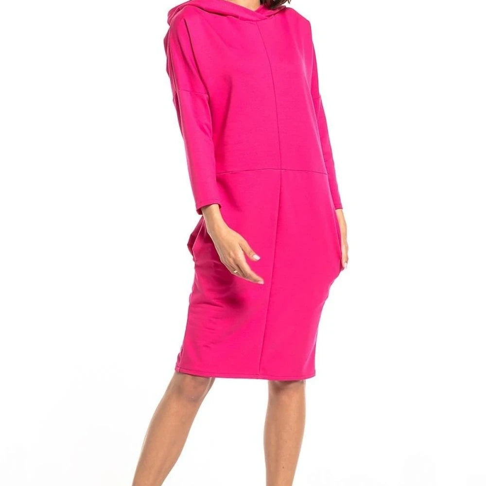 Knit Dress with Hood and Pockets