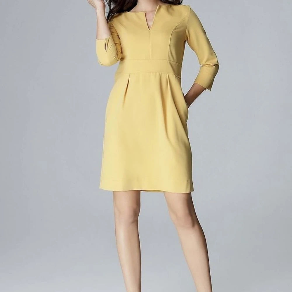 Slim Fit V-Neck Day Dress