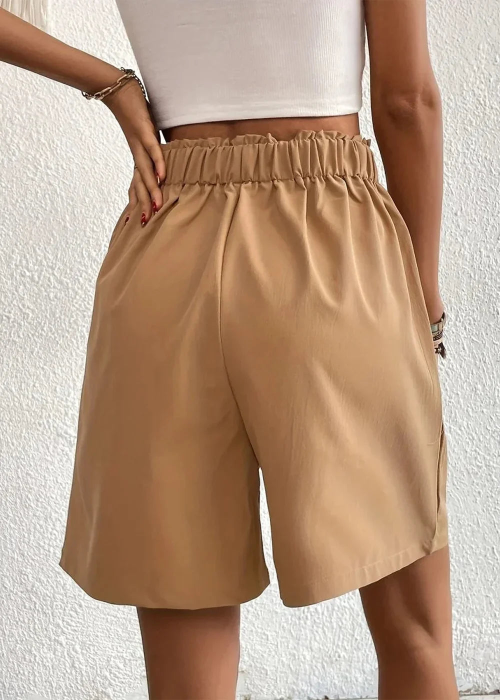 Pocketed Drawstring Waist Shorts