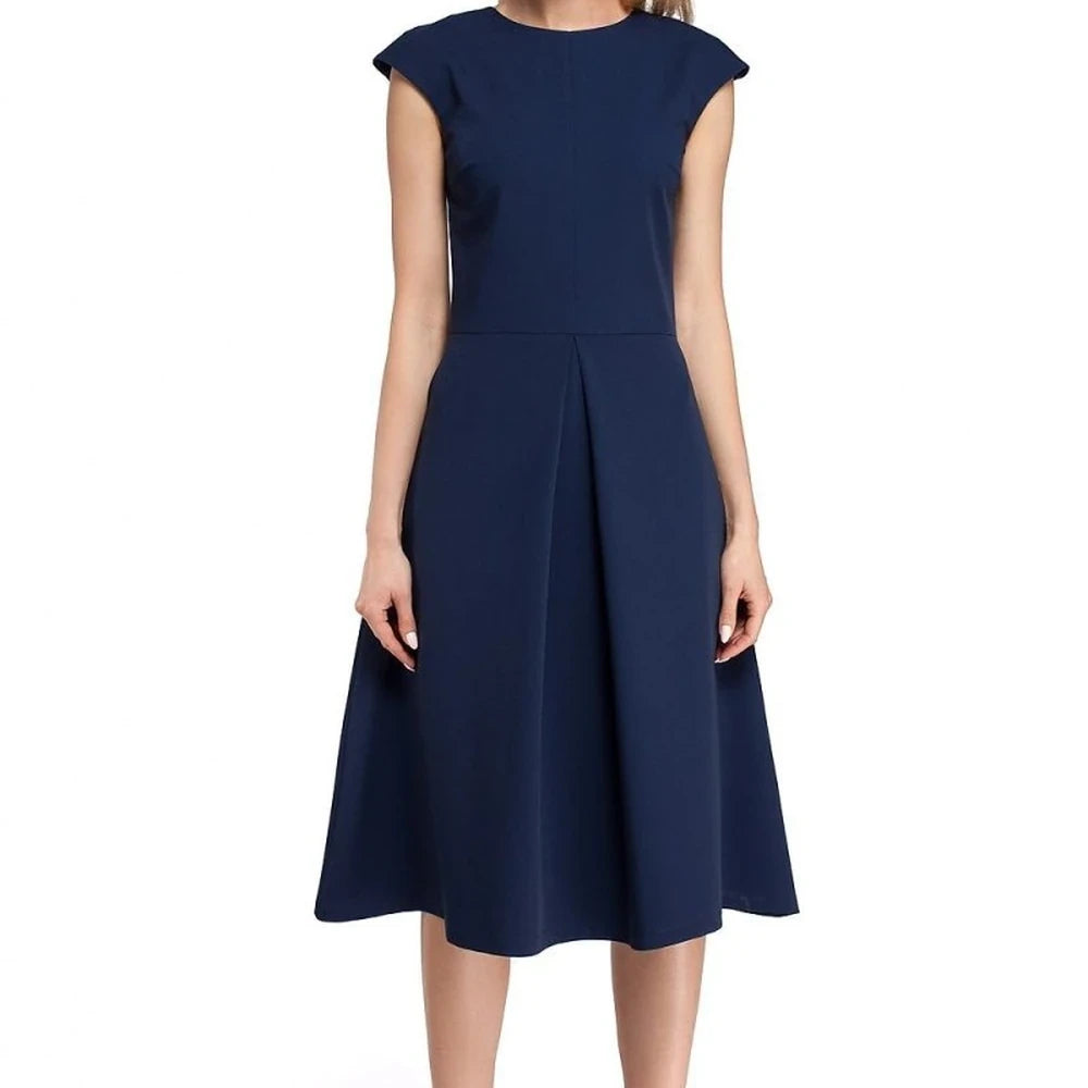 Classic Midi Dress with Pleated Skirt