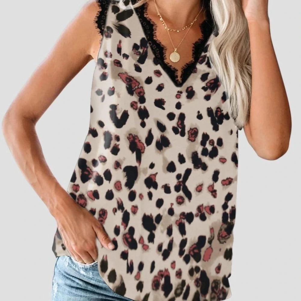 Lace Detail V-Neck Tank Top