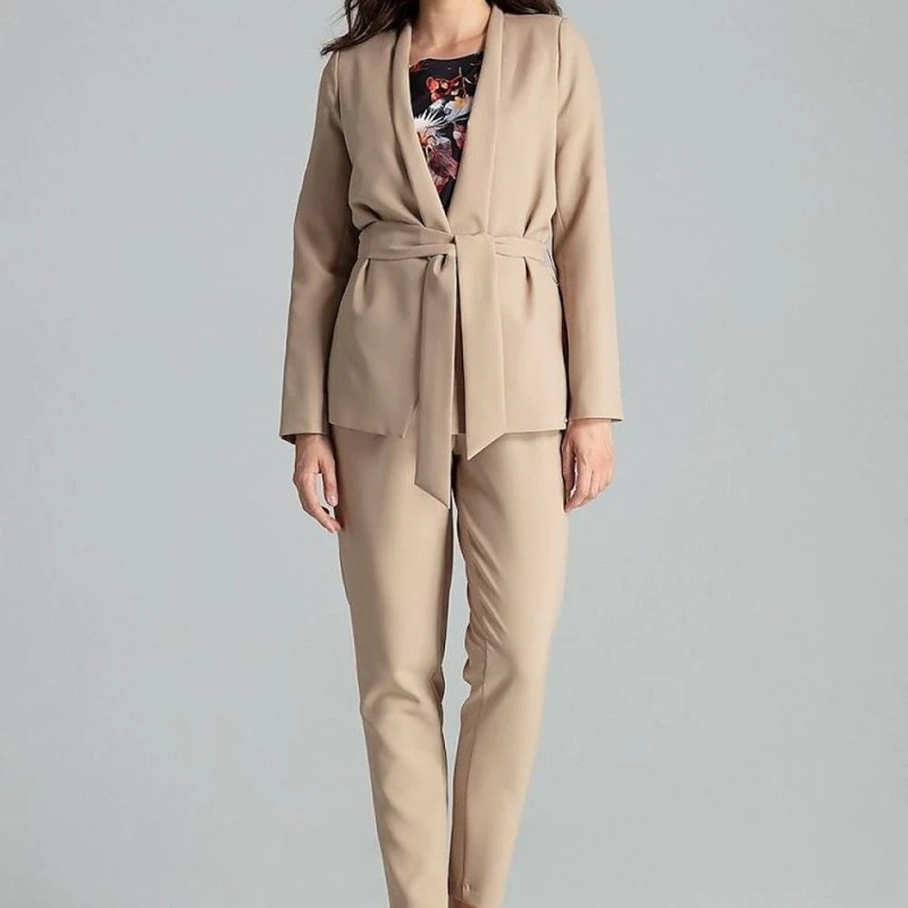 Floral Print Unlined Jacket with Sash