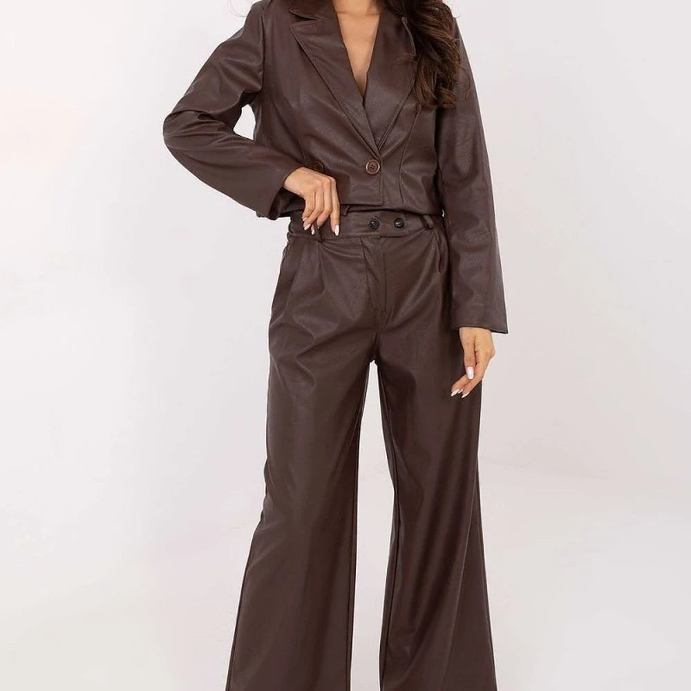 Women's Wide-Leg Eco Leather Trousers