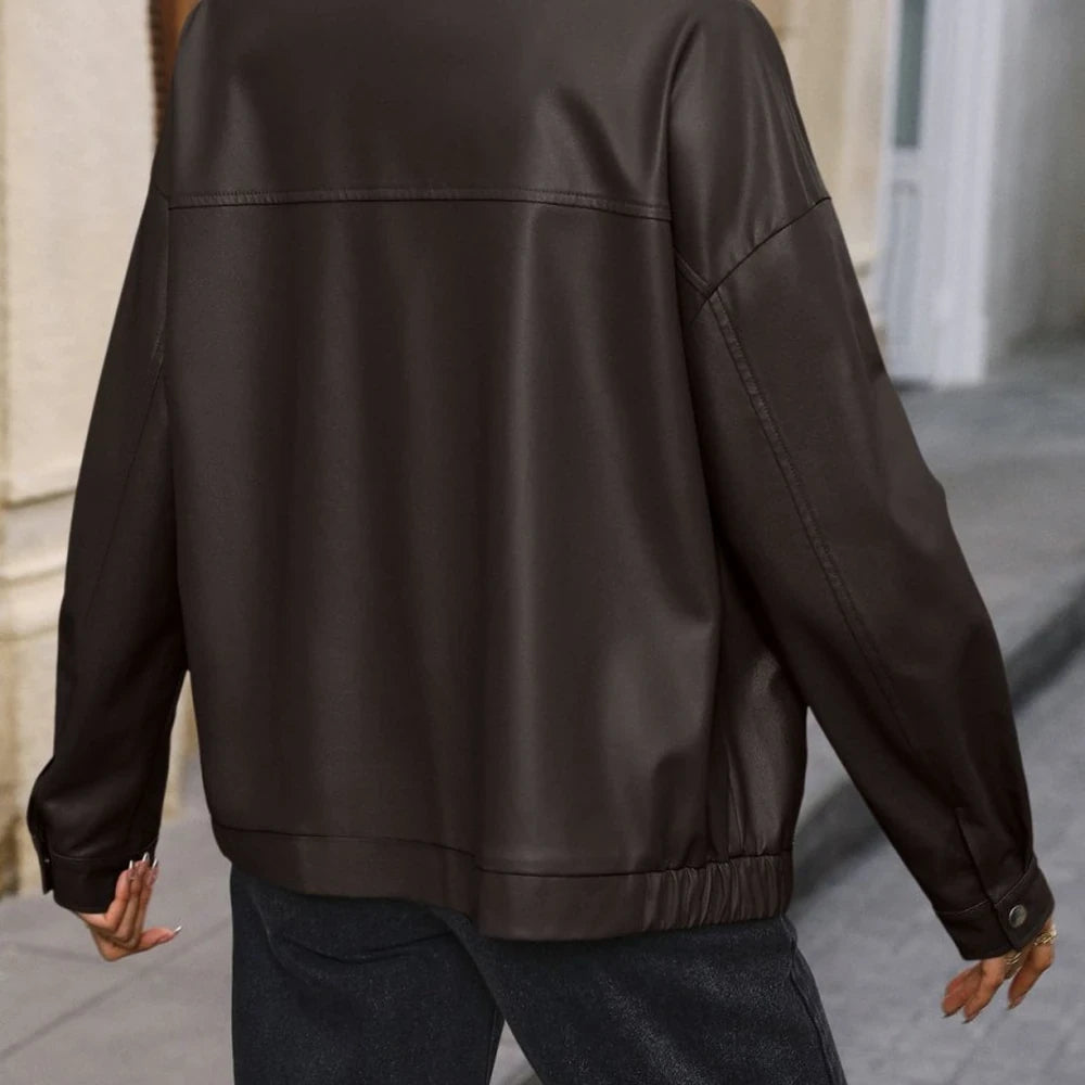 Collared Zip Up Jacket with Pockets