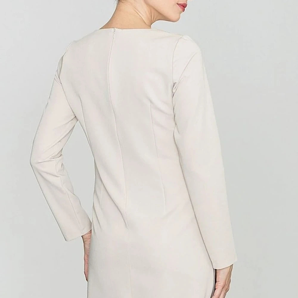 Women's Straight Cut Day Dress with Zipper