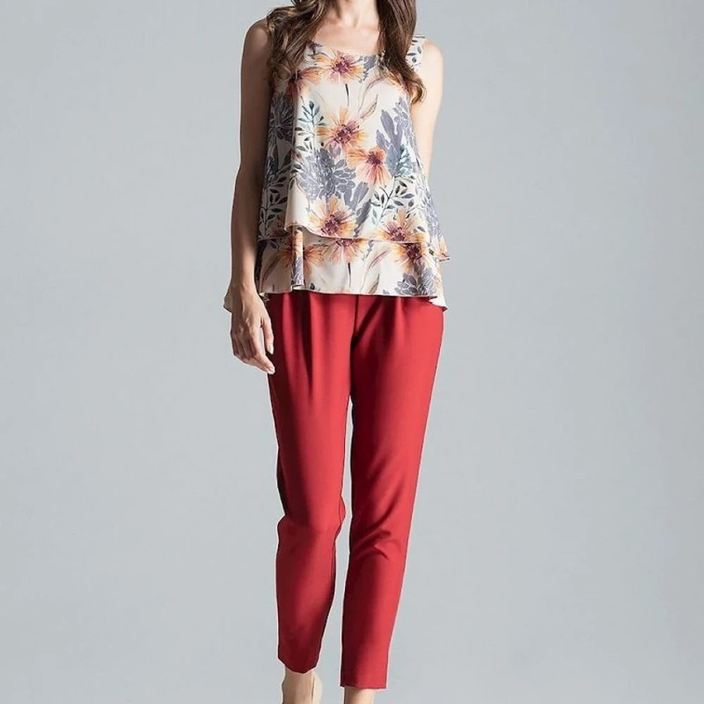 Sleeveless Flared Layer Top
