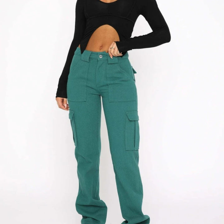 Straight Leg Cargo Pants with Pockets
