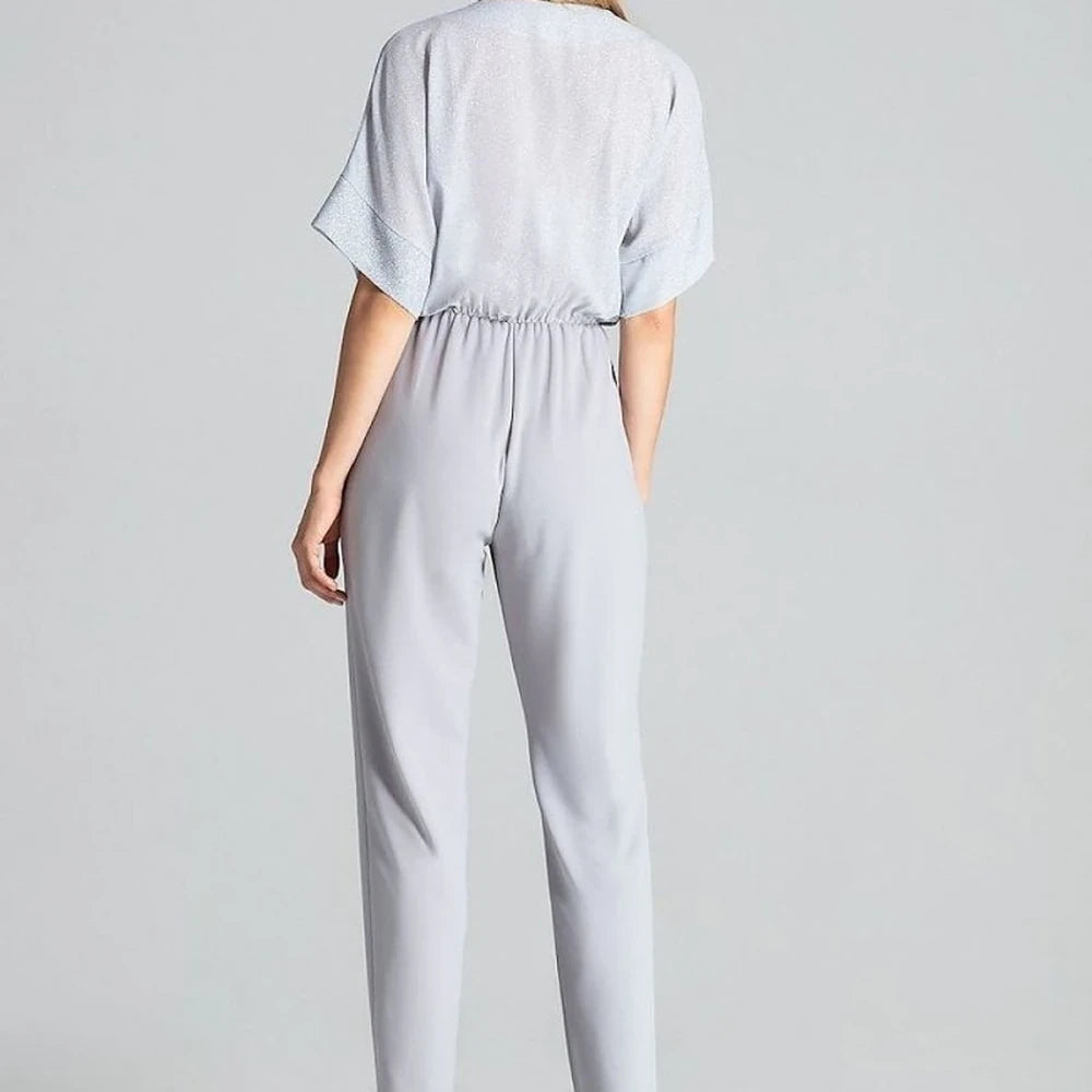 Elegant Navy Jumpsuit with Tapered Legs