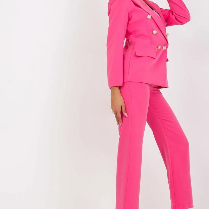 Lined Buttoned Blazer with Shoulder Pads