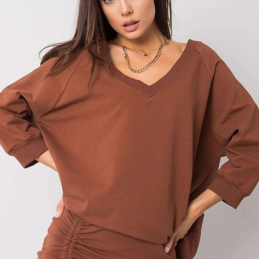 Loose Fit Sweatshirt - Cotton Spandex Blend