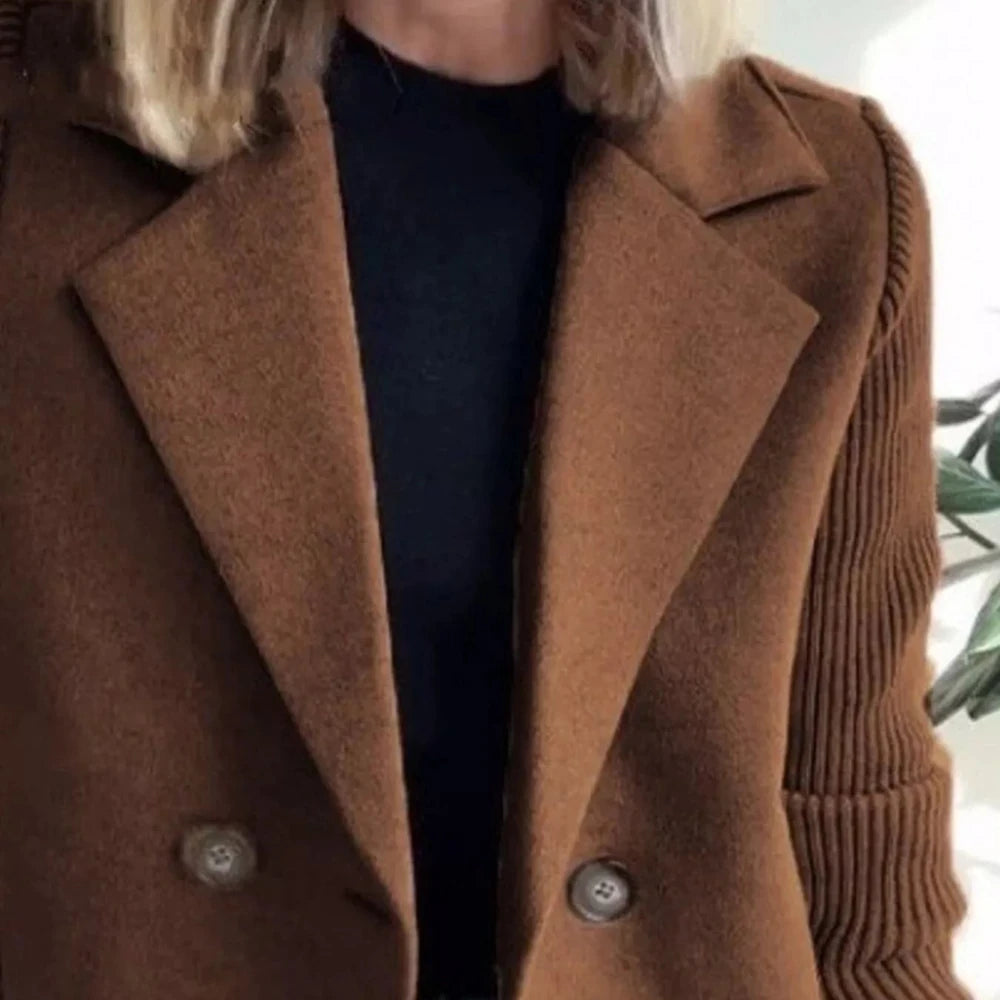 Women's Wool Blend Double-Breasted Blazer