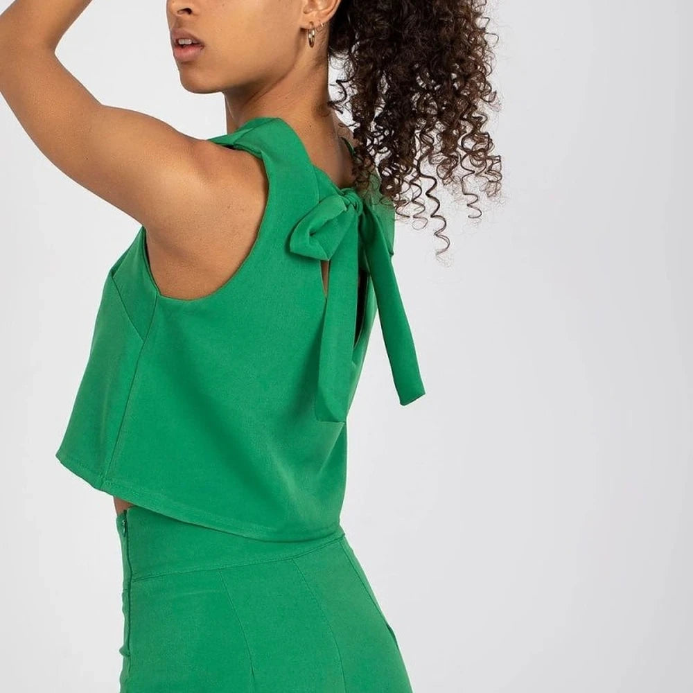 Polyester Set Blouse High Waist Pants