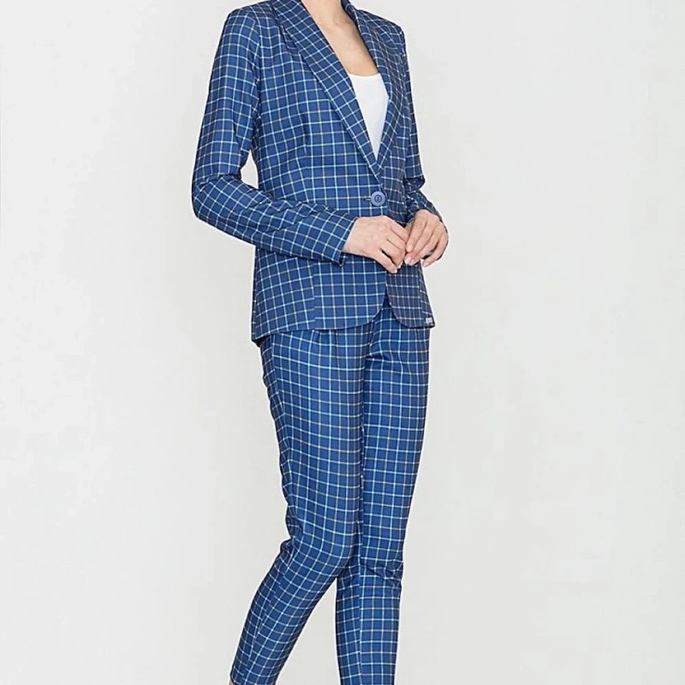 Retro Check Trousers with High Waist