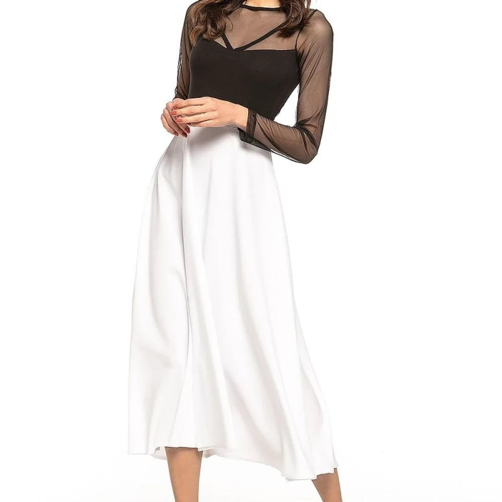 Midi Skirt with Belt and Zipper Detail