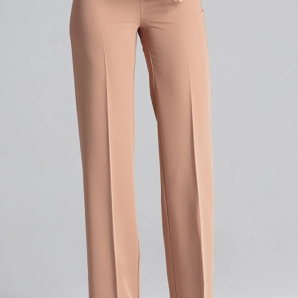 Brown & Navy Wide-Leg Trousers