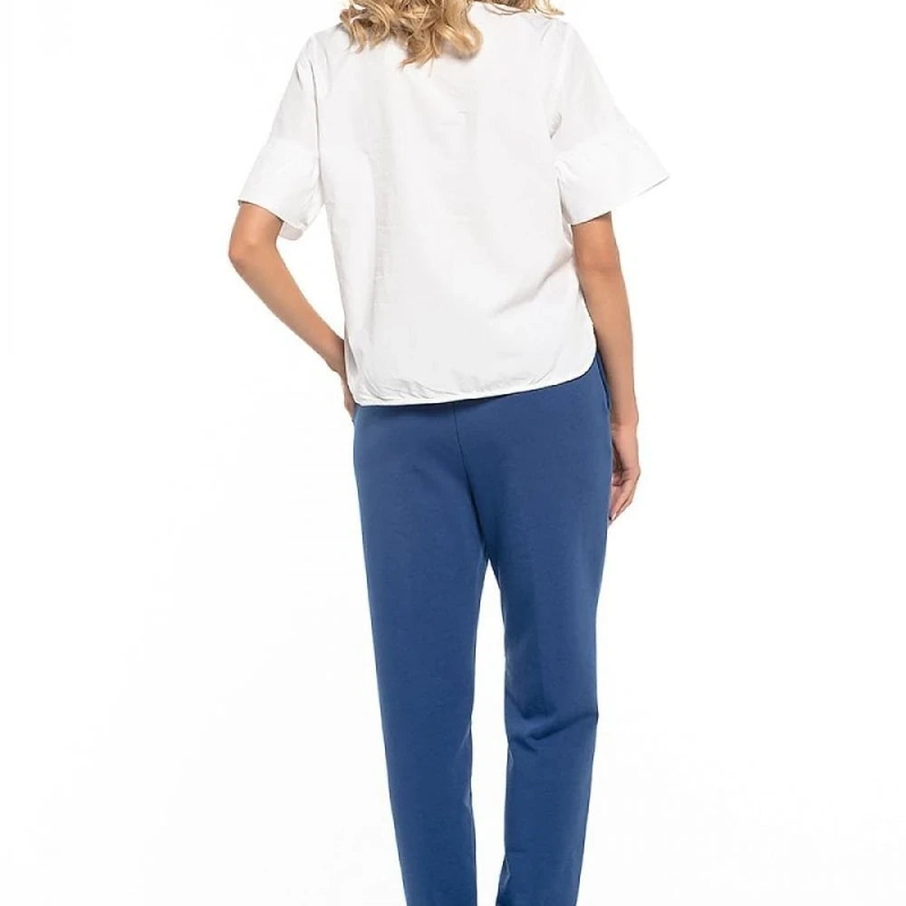 Cotton Knit Trousers with Pockets